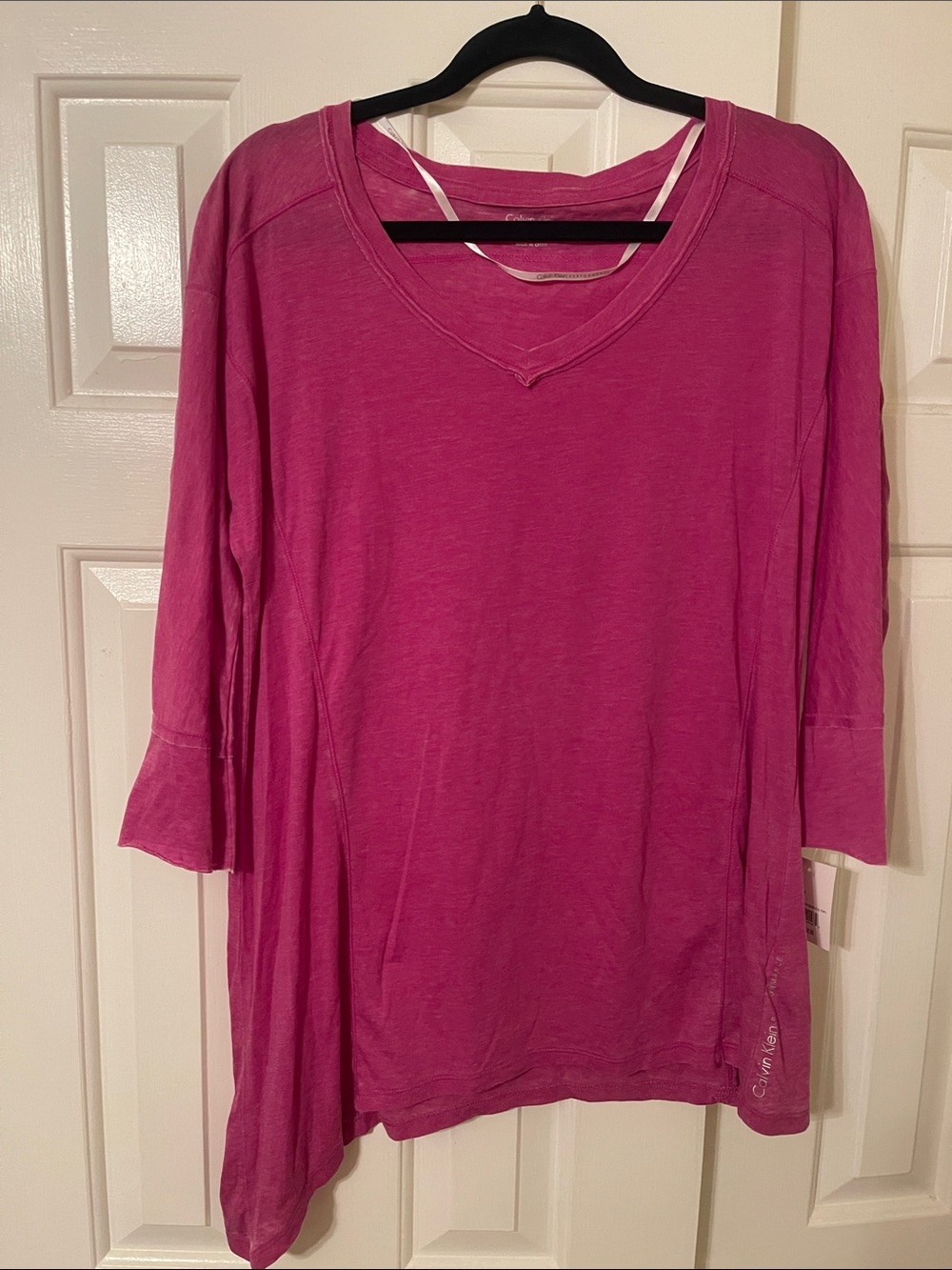 Calvin Klein Performance V‑Neck 3/4 Sleeve Tunic Top NWT